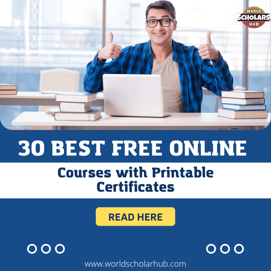 30 Best Free Online Courses with Printable Certificates